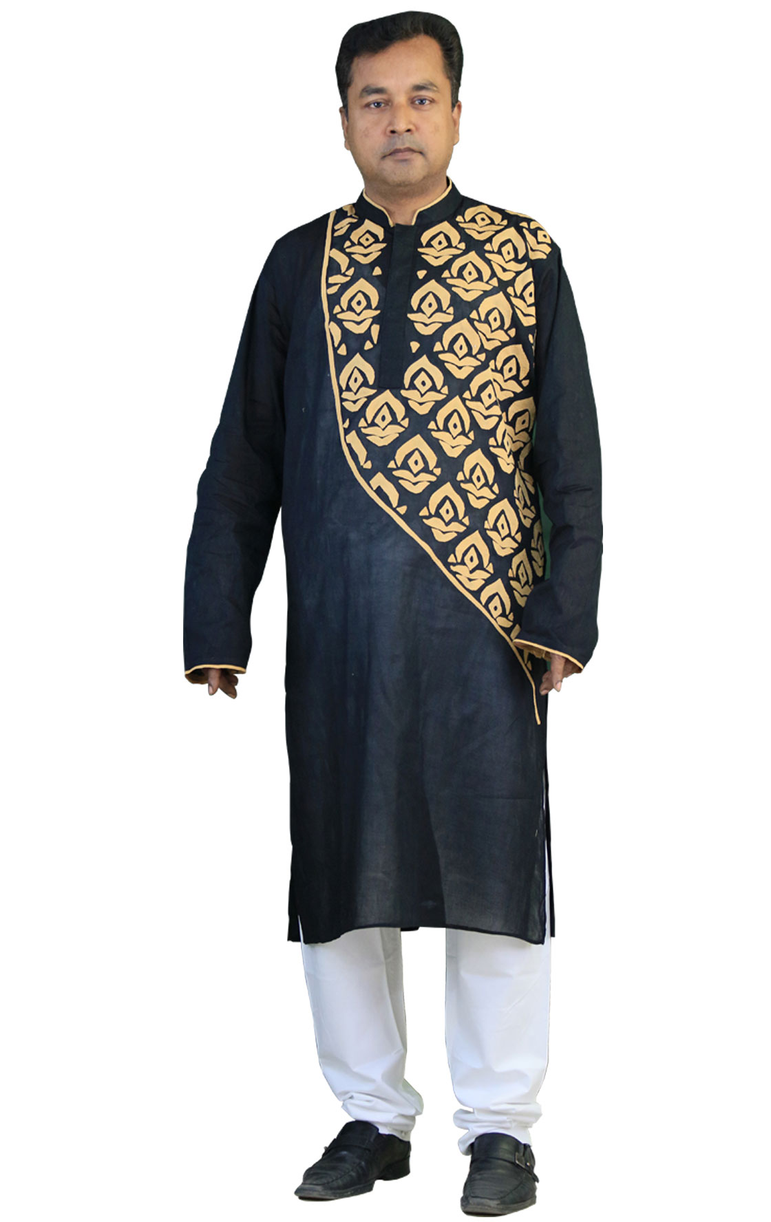 Applique Stitch Black with Brown Panjabi 